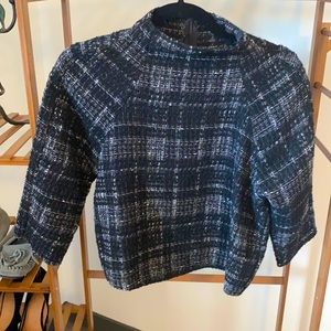 Zara plaid tweed top